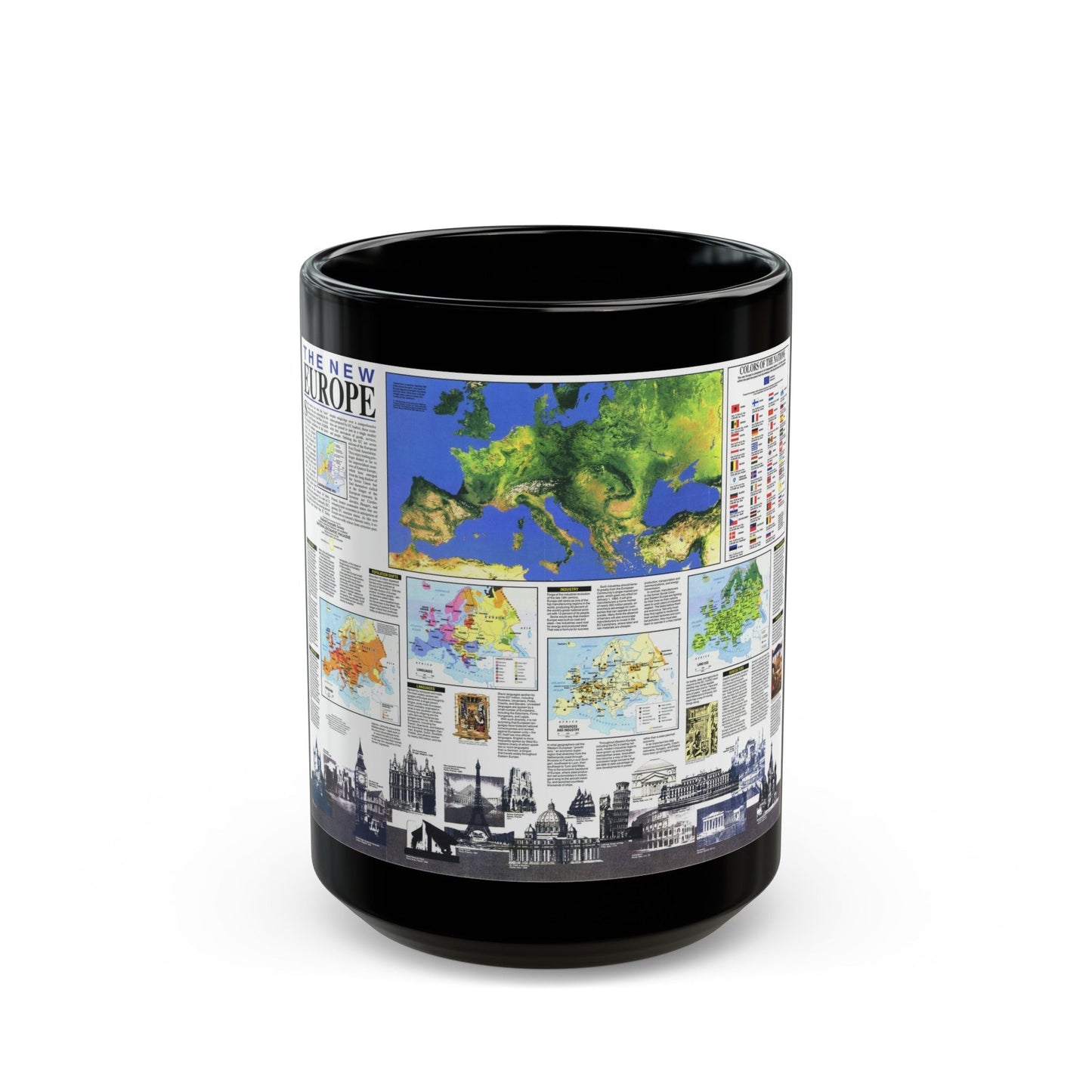 Europe, The New (1992) (Map) Black Coffee Mug-15oz-The Sticker Space