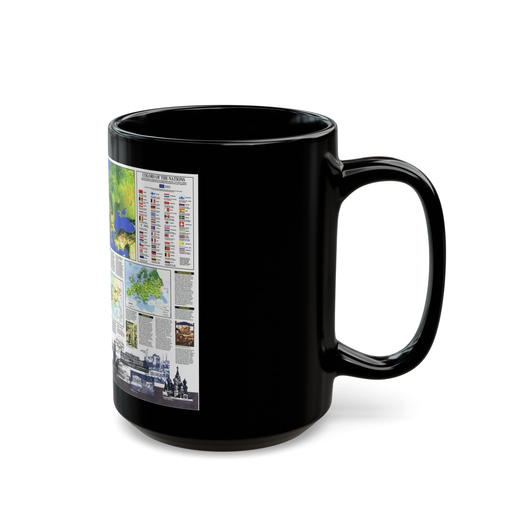 Europe, The New (1992) (Map) Black Coffee Mug-The Sticker Space