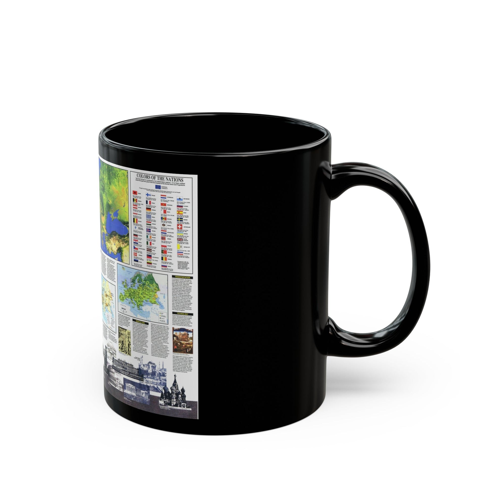 Europe, The New (1992) (Map) Black Coffee Mug-The Sticker Space