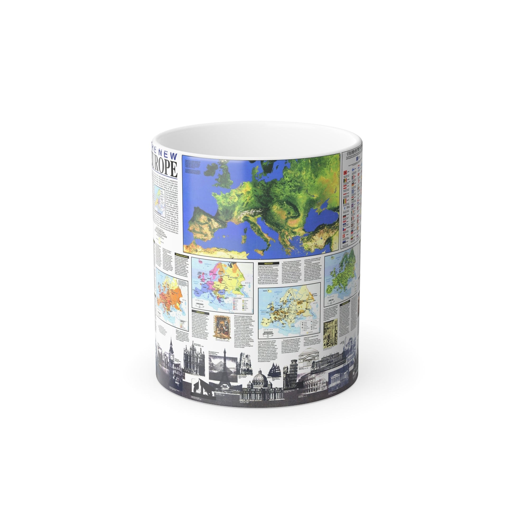 Europe, The New (1992) (Map) Color Changing Mug 11oz-11oz-The Sticker Space