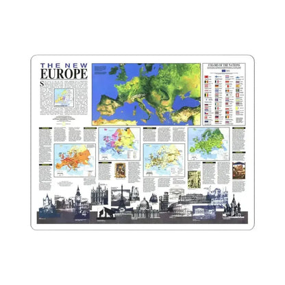 Europe, The New (1992) (Map) STICKER Vinyl Kiss-Cut Decal 6 Inch White - The Sticker Space