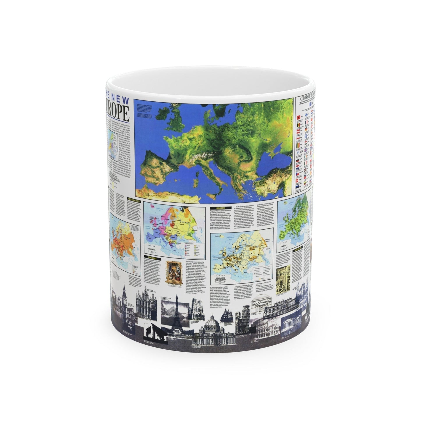 Europe, The New (1992) (Map) White Coffee Mug-11oz-The Sticker Space