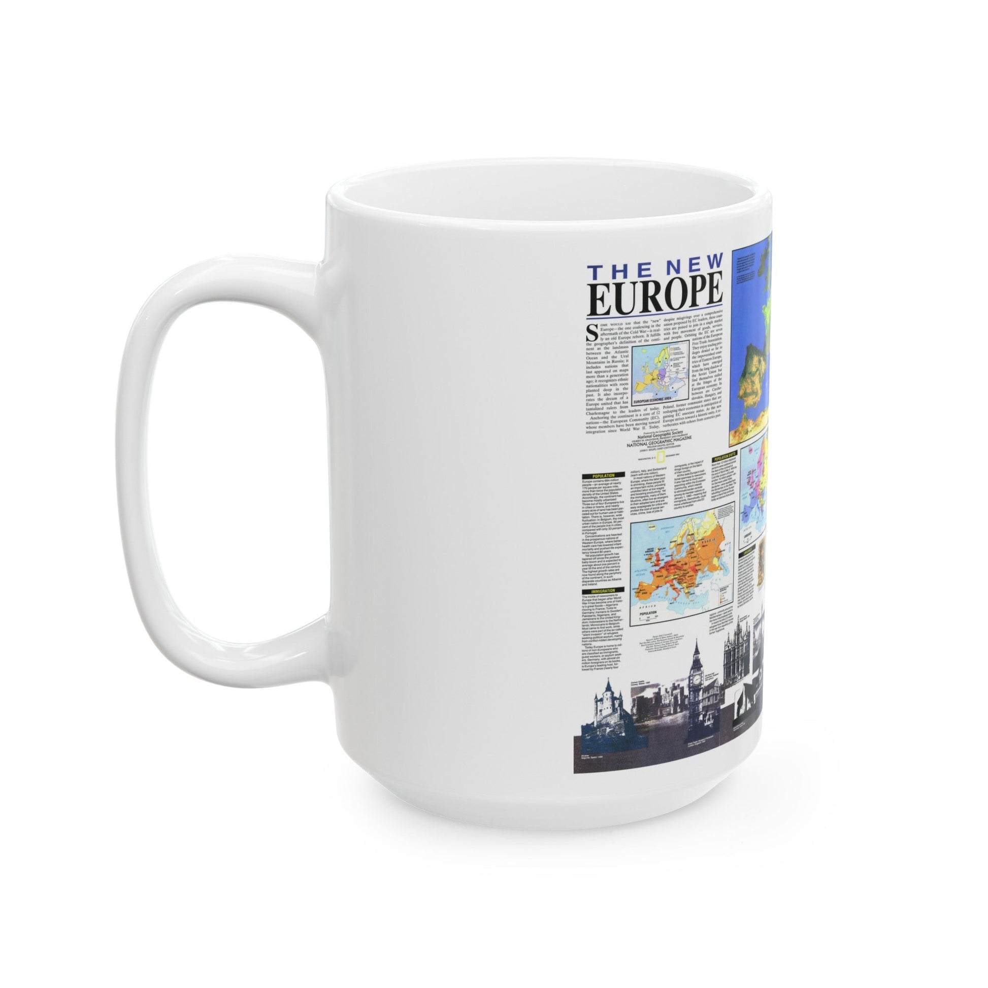 Europe, The New (1992) (Map) White Coffee Mug-The Sticker Space