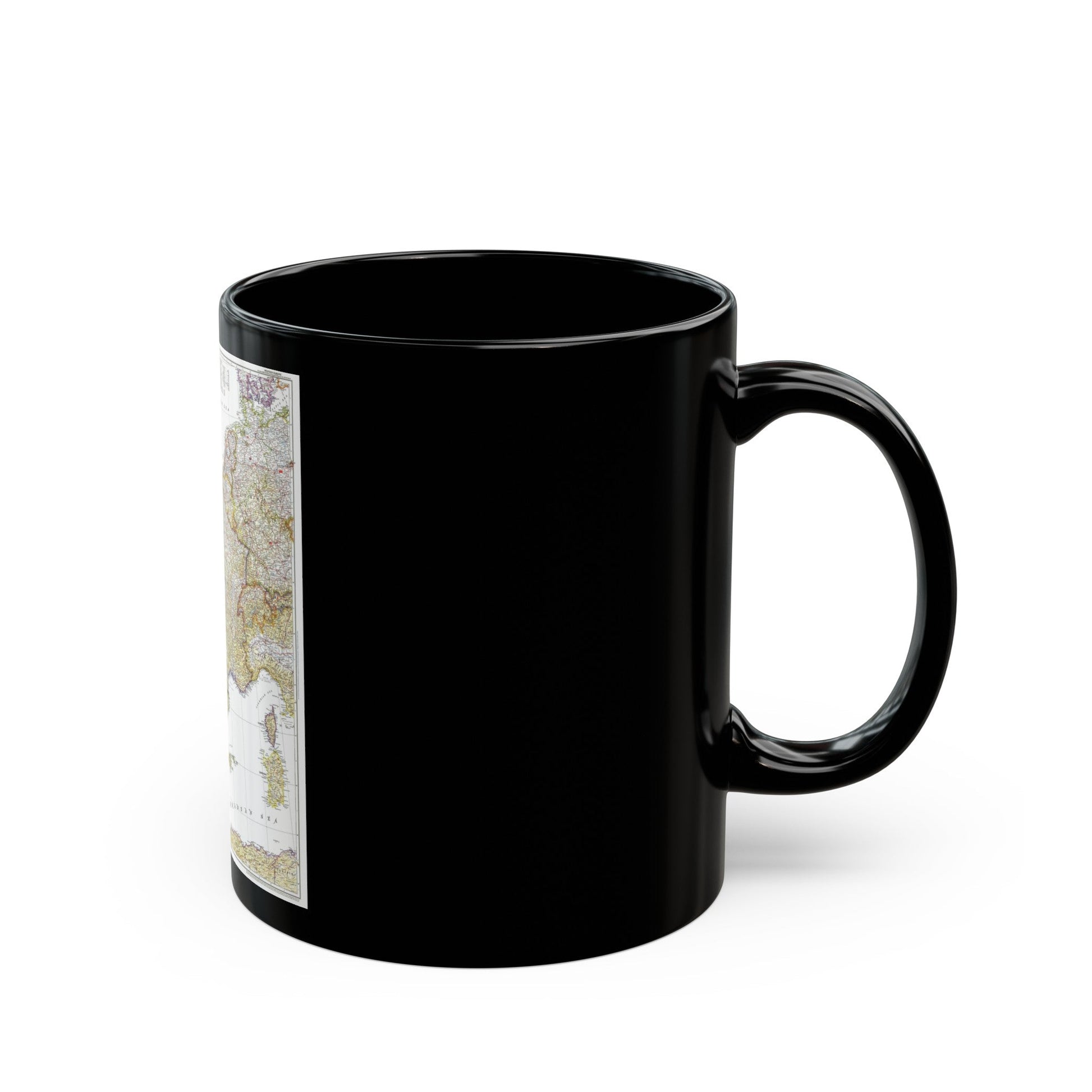 Europe, Western (1950) (Map) Black Coffee Mug-The Sticker Space