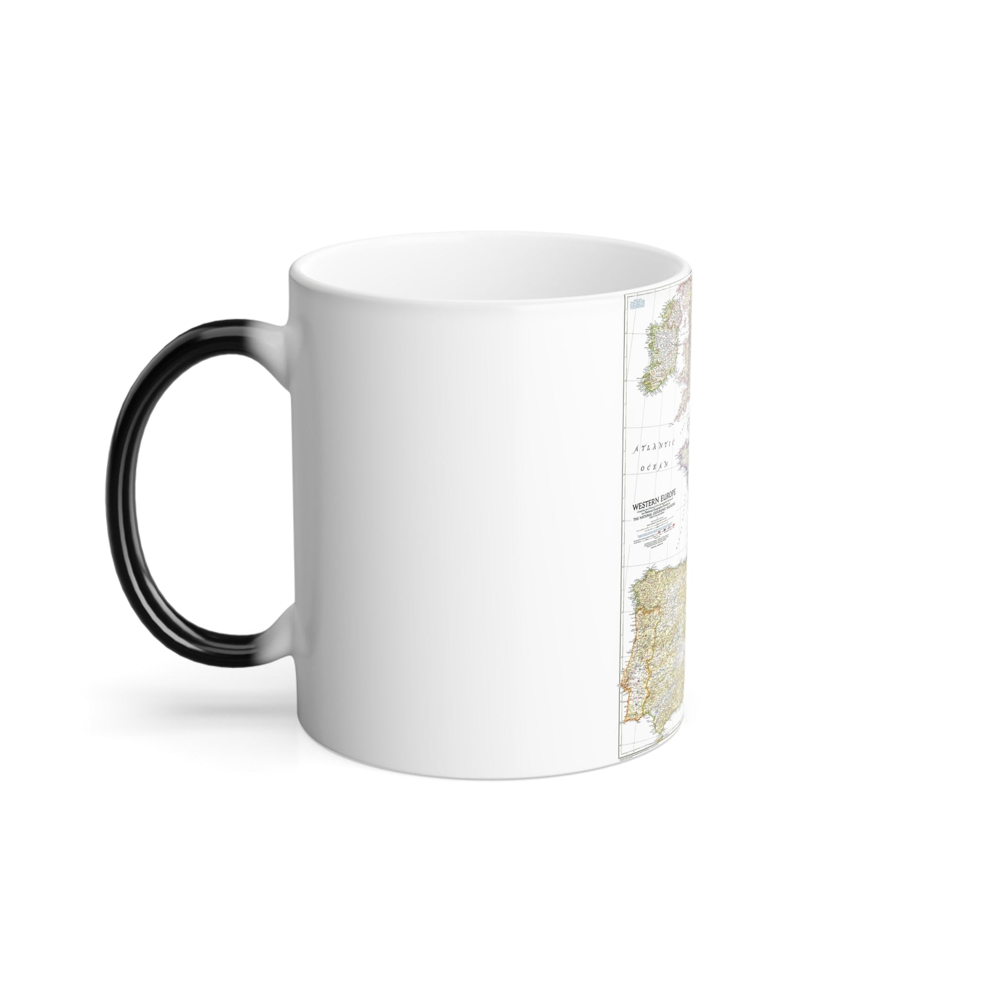 Europe, Western (1950) (Map) Color Changing Mug 11oz-11oz-The Sticker Space