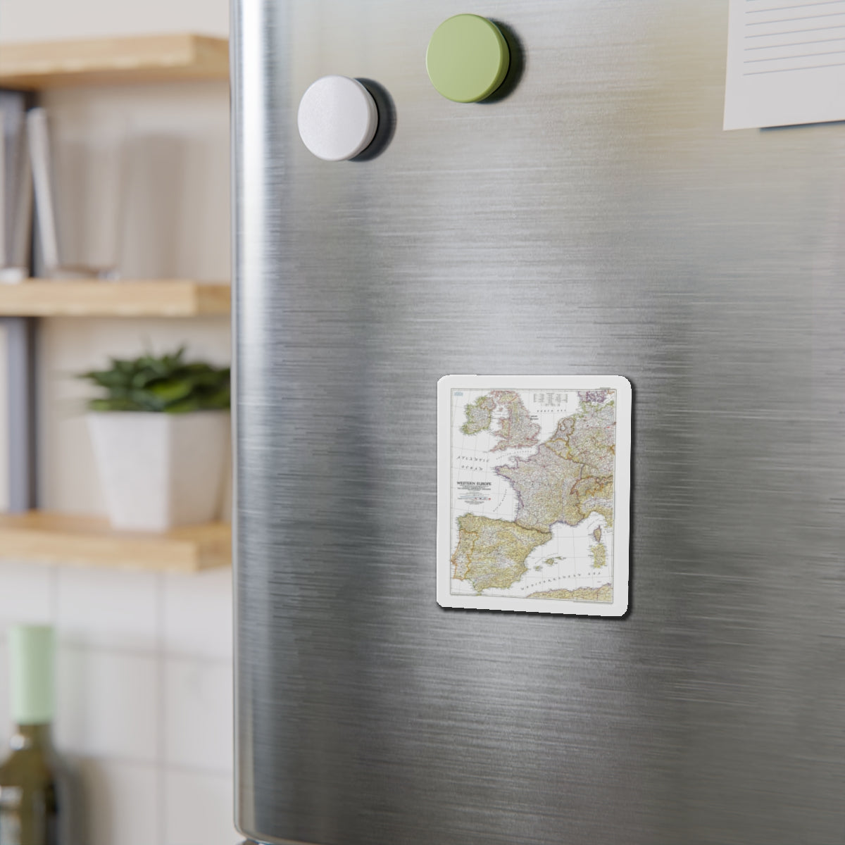 Europe, Western (1950) (Map) Refrigerator Magnet-The Sticker Space