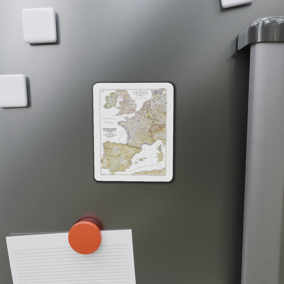 Europe, Western (1950) (Map) Refrigerator Magnet-The Sticker Space