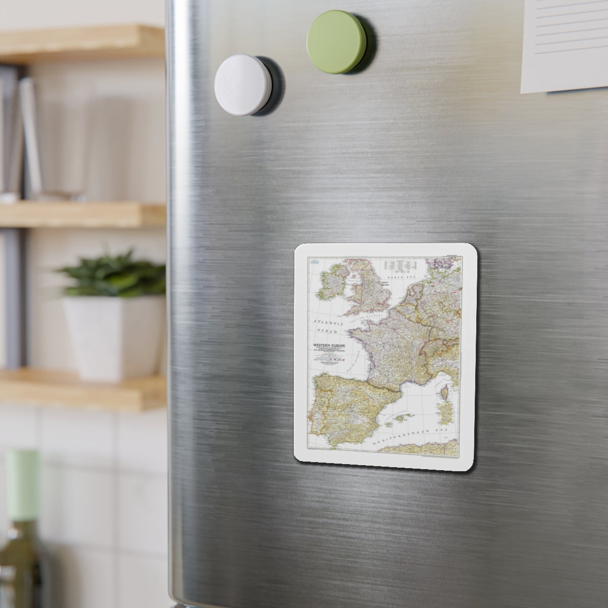 Europe, Western (1950) (Map) Refrigerator Magnet-The Sticker Space