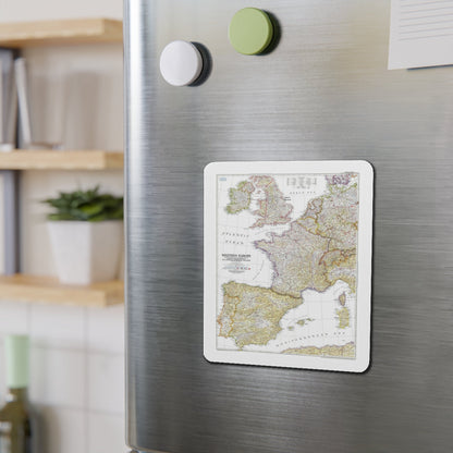 Europe, Western (1950) (Map) Refrigerator Magnet-The Sticker Space