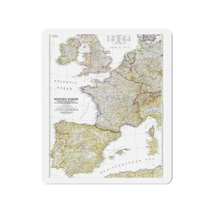 Europe, Western (1950) (Map) Refrigerator Magnet 2 Inch - The Sticker Space