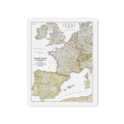 Europe, Western (1950) (Map) Refrigerator Magnet - The Sticker Space