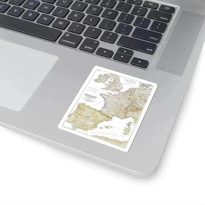 Europe, Western (1950) (Map) STICKER Vinyl Kiss-Cut Decal - The Sticker Space