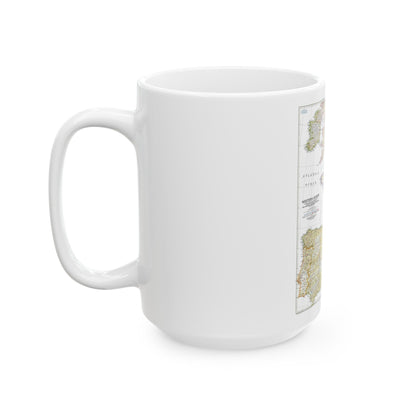 Europe, Western (1950) (Map) White Coffee Mug-The Sticker Space