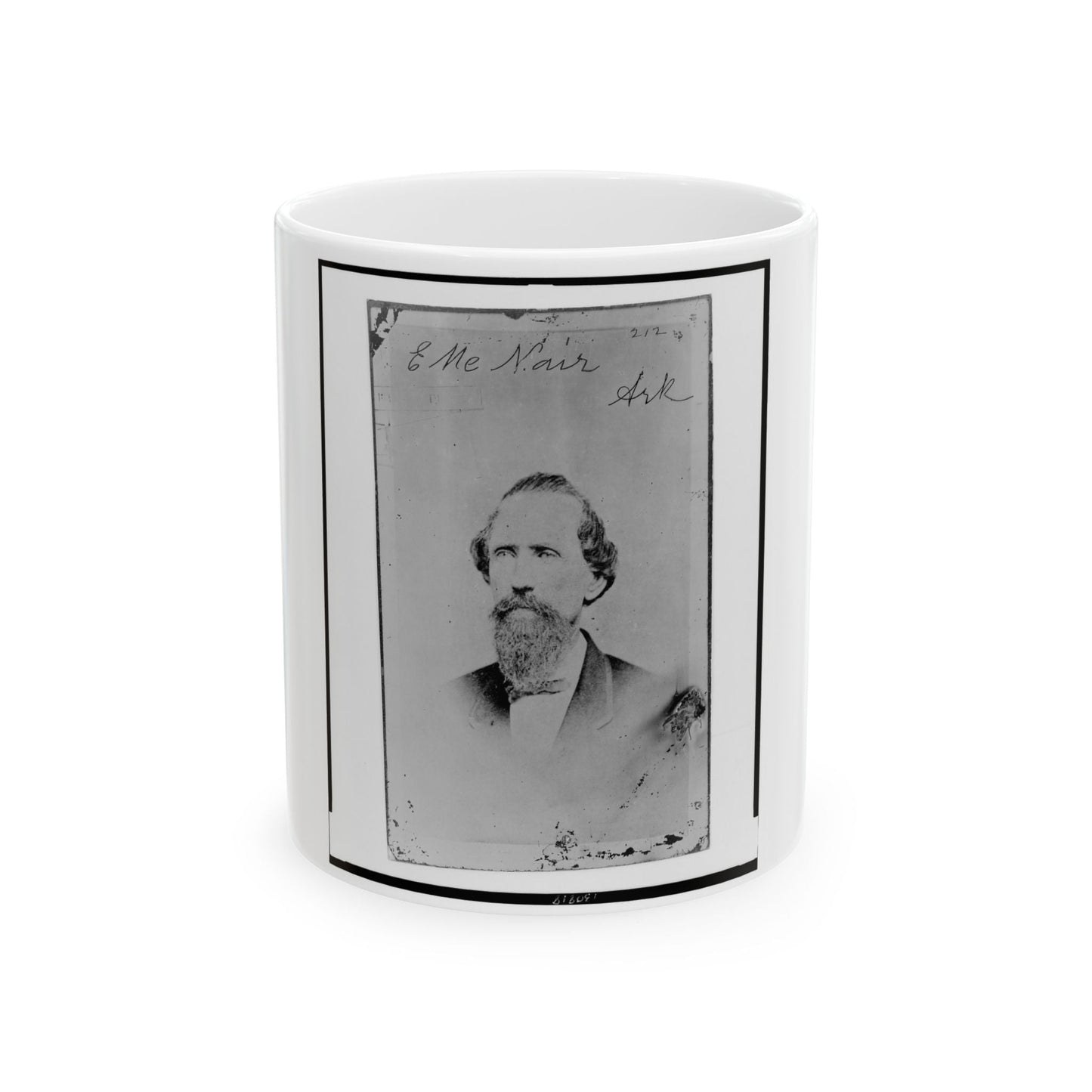 Evander Mcnair, Of Arkansas, Brigadier General, C.S.A., Head-And-Shoulders Portrait, Facing Left (U.S. Civil War) White Coffee Mug