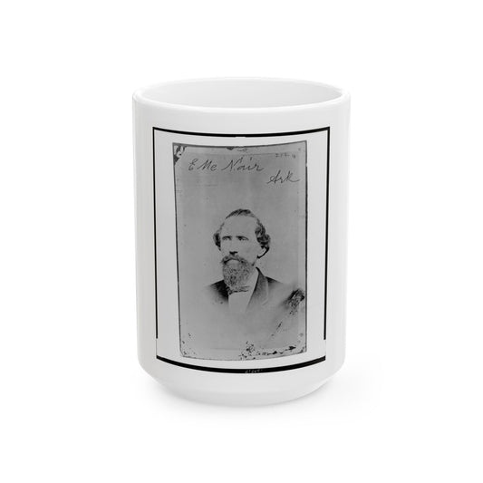 Evander Mcnair, Of Arkansas, Brigadier General, C.S.A., Head-And-Shoulders Portrait, Facing Left (U.S. Civil War) White Coffee Mug