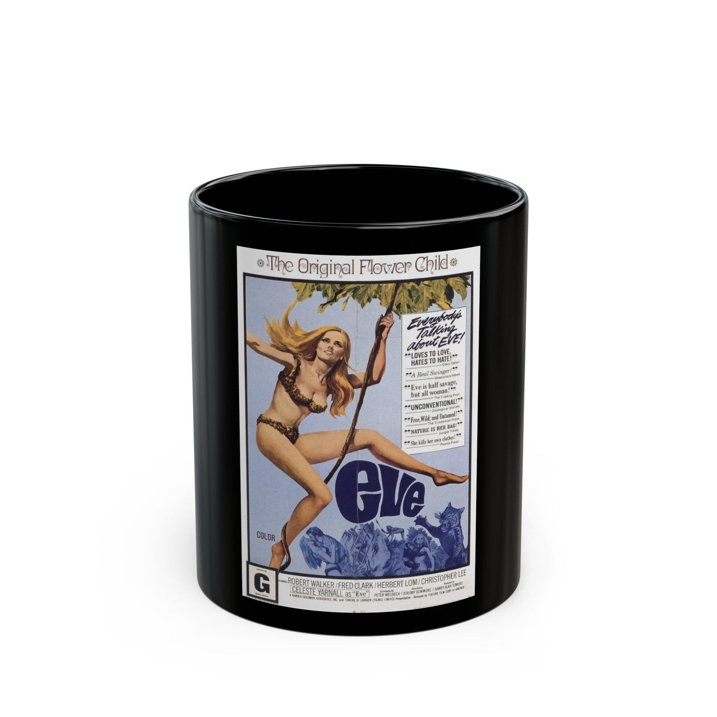 EVE 1968 Movie Poster - Black Coffee Mug-11oz-The Sticker Space