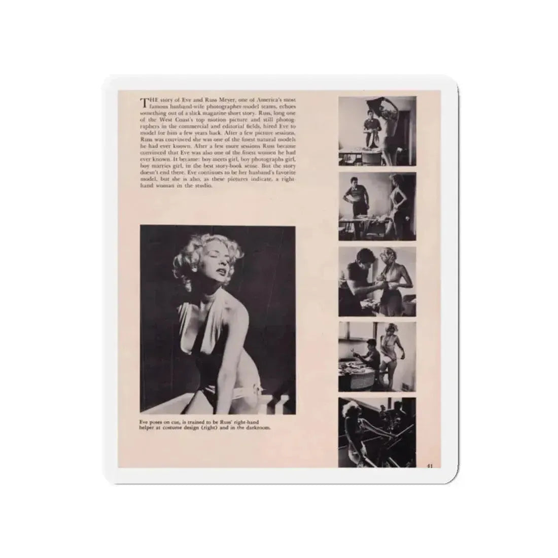 Eve Meyer #24 (Vintage Female Icon) Refrigerator Magnet 2 Inch Die-Cut - The Sticker Space