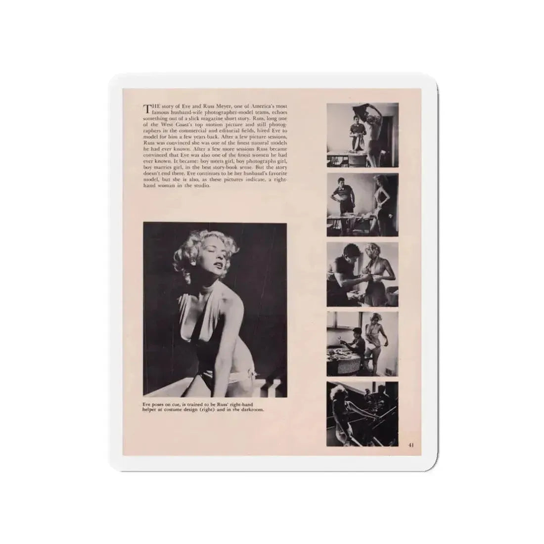 Eve Meyer #24 (Vintage Female Icon) Refrigerator Magnet 3 Inch Die-Cut - The Sticker Space