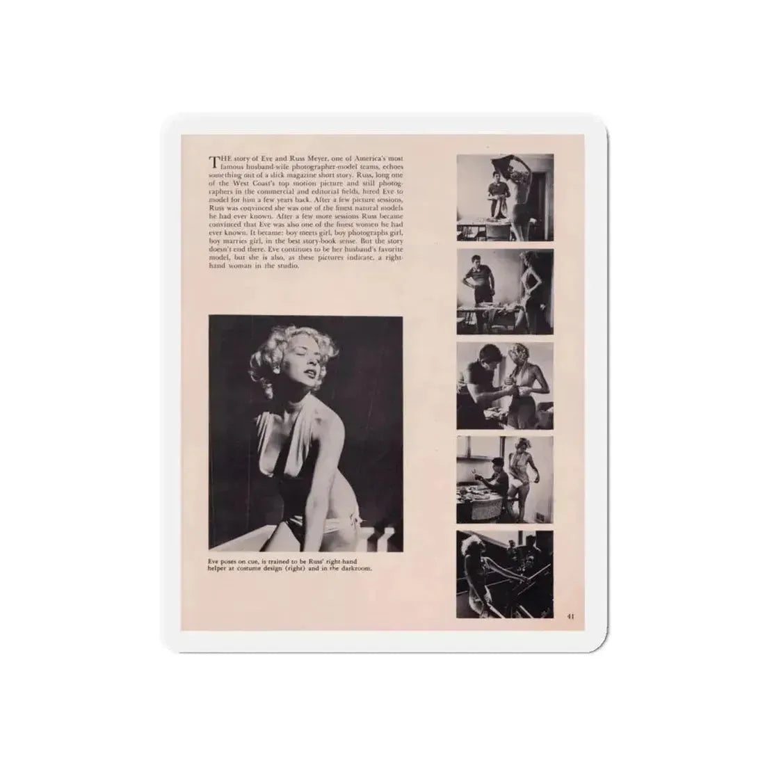 Eve Meyer #24 (Vintage Female Icon) Refrigerator Magnet 5 Inch Die-Cut - The Sticker Space