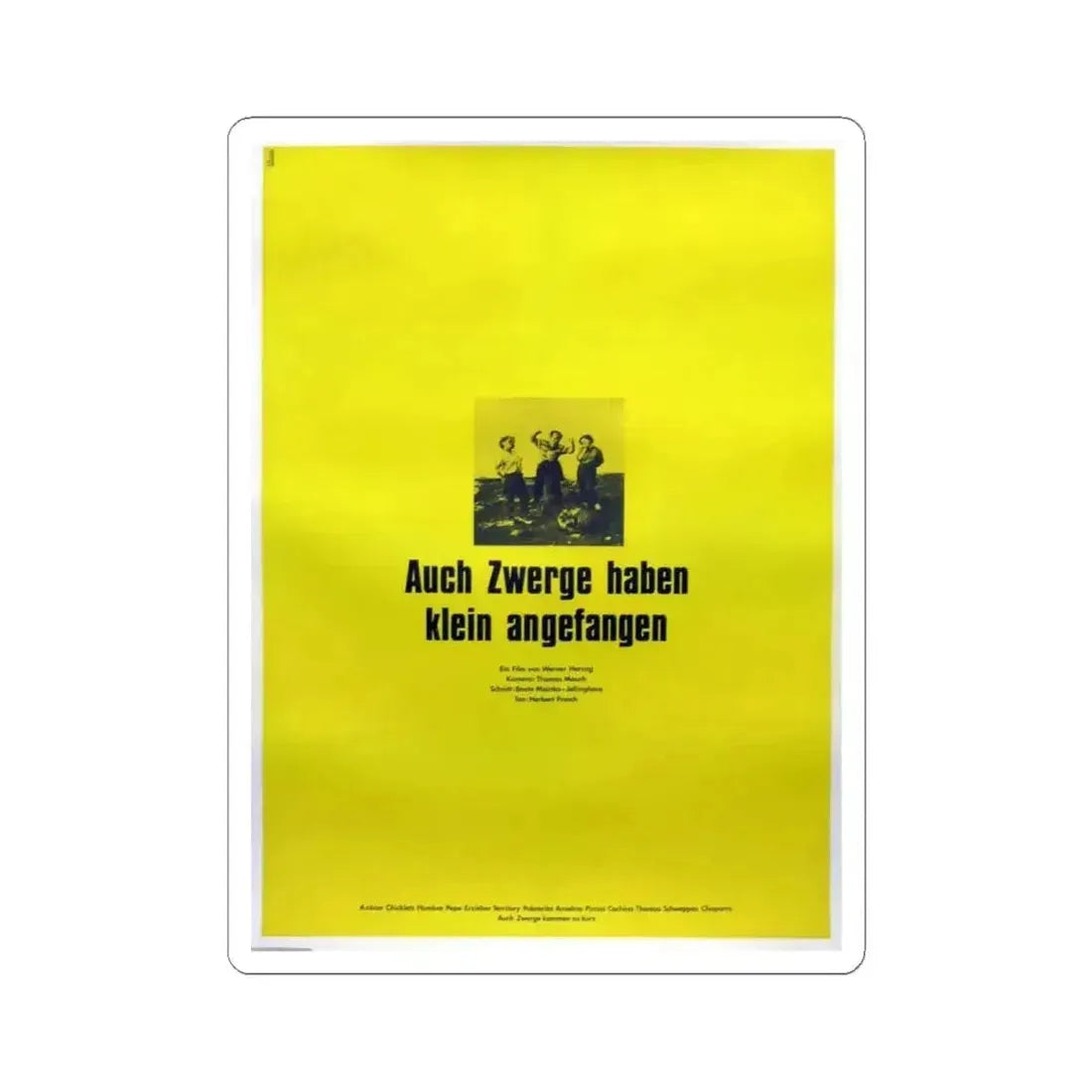 EVEN DWARFS STARTED SMALL 1970 Movie Poster - STICKER Vinyl Kiss-Cut Decal 4 Inch White - The Sticker Space