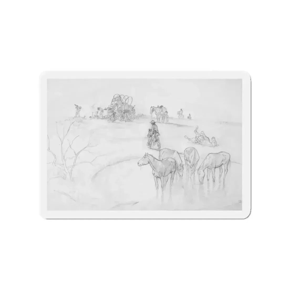 Evening Camp (Magazine Illustration) Refrigerator Magnet - The Sticker Space