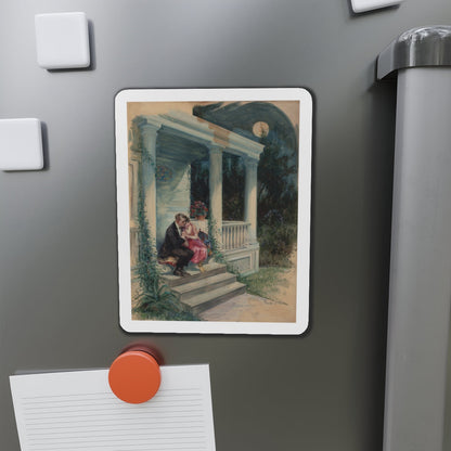 Evening on the Porch, magazine story illustration (Magazine Illustration) Refrigerator Magnet-The Sticker Space