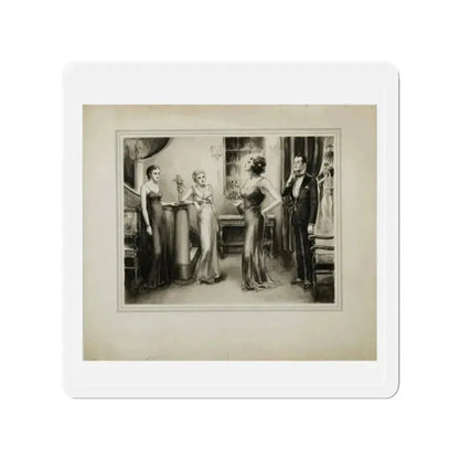 Evening Party (Magazine Illustration) Refrigerator Magnet 2 Inch Die-Cut - The Sticker Space