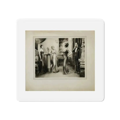 Evening Party (Magazine Illustration) Refrigerator Magnet 6 Inch Die-Cut - The Sticker Space