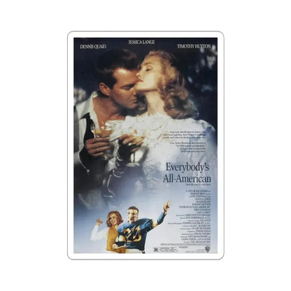 Everbody's All American 1988 Movie Poster - STICKER Vinyl Kiss-Cut Decal 4 Inch White - The Sticker Space