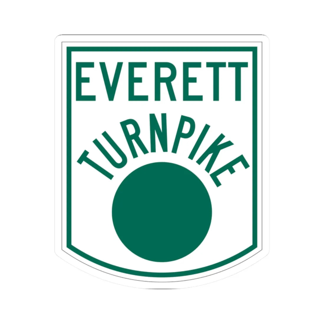 Everett Turnpike (New Hampshire) (Road Sign) STICKER Vinyl Kiss-Cut Decal 2 Inch White - The Sticker Space