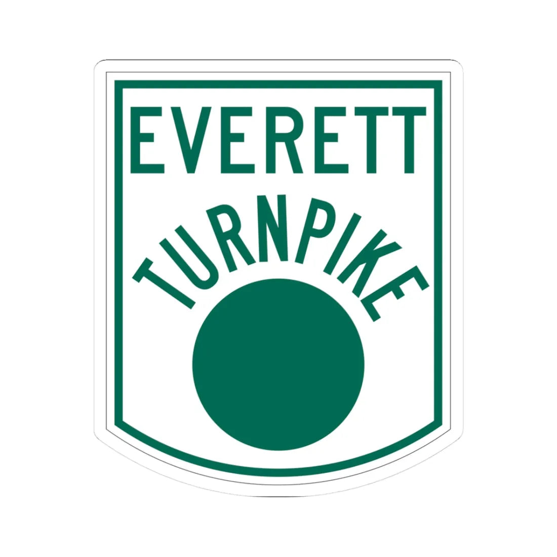Everett Turnpike (New Hampshire) (Road Sign) STICKER Vinyl Kiss-Cut Decal 3 Inch White - The Sticker Space