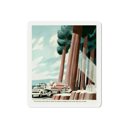 Every Scrap of Wood, 1949 (Magazine Illustration) Refrigerator Magnet 5 Inch Die-Cut - The Sticker Space