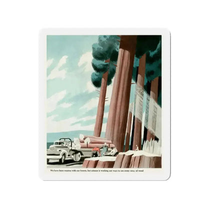 Every Scrap of Wood, 1949 (Magazine Illustration) Refrigerator Magnet - The Sticker Space