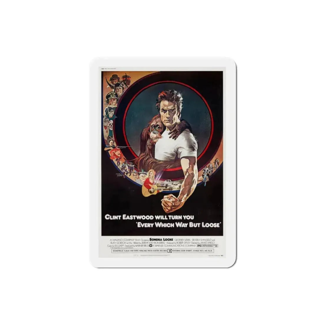 Every Which Way But Loose 1978 Movie Poster Refrigerator Magnet 2 Inch - The Sticker Space