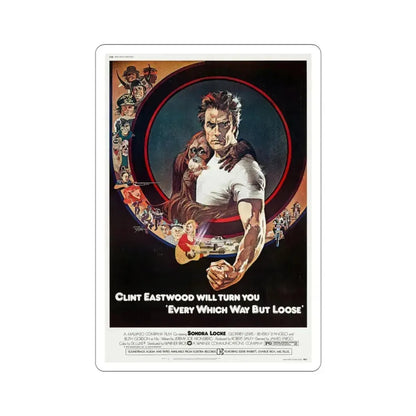 Every Which Way But Loose 1978 Movie Poster STICKER Vinyl Die-Cut Decal 3 Inch - The Sticker Space