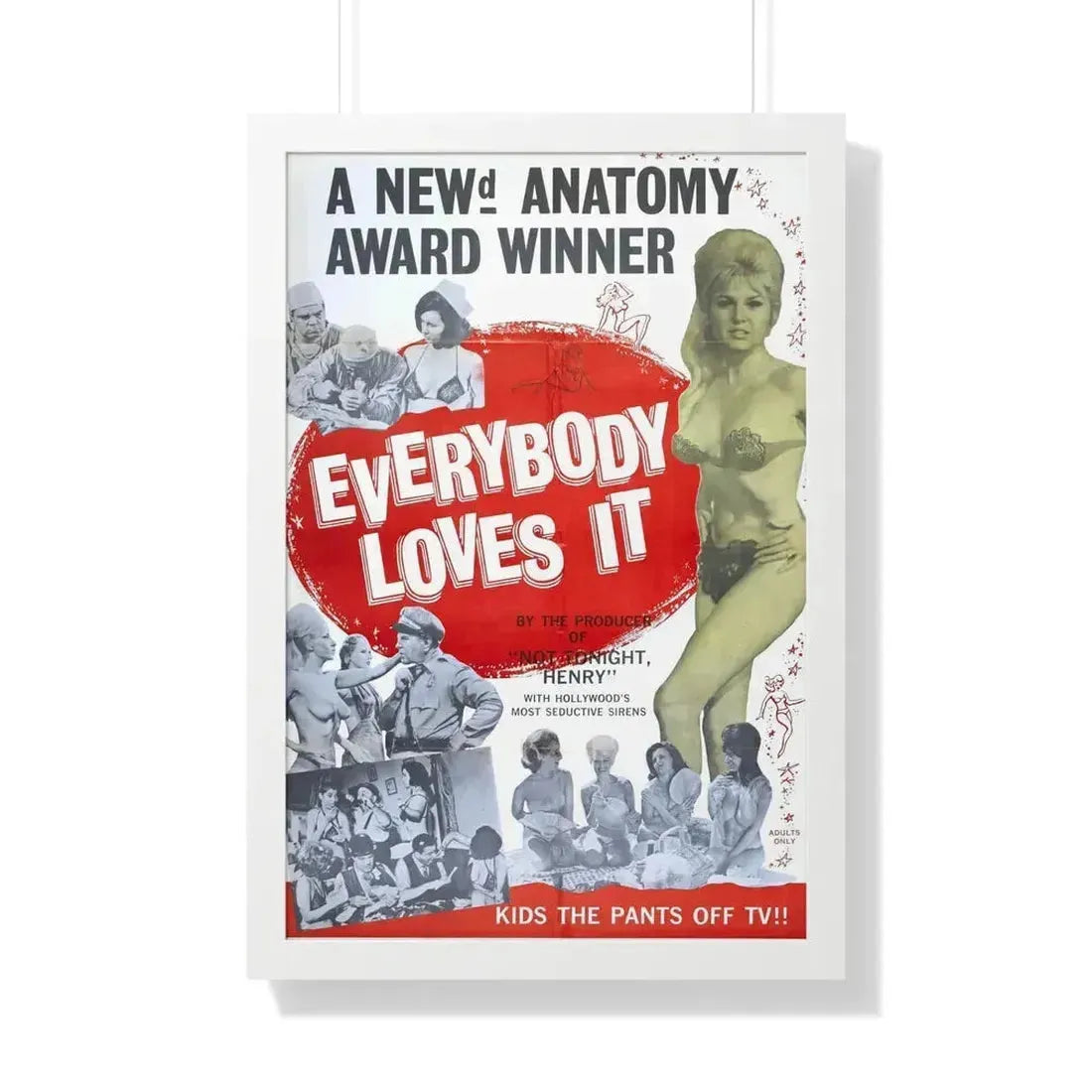 EVERYBODY LOVES IT 1964 - Framed Movie Poster 20" x 30" White - The Sticker Space