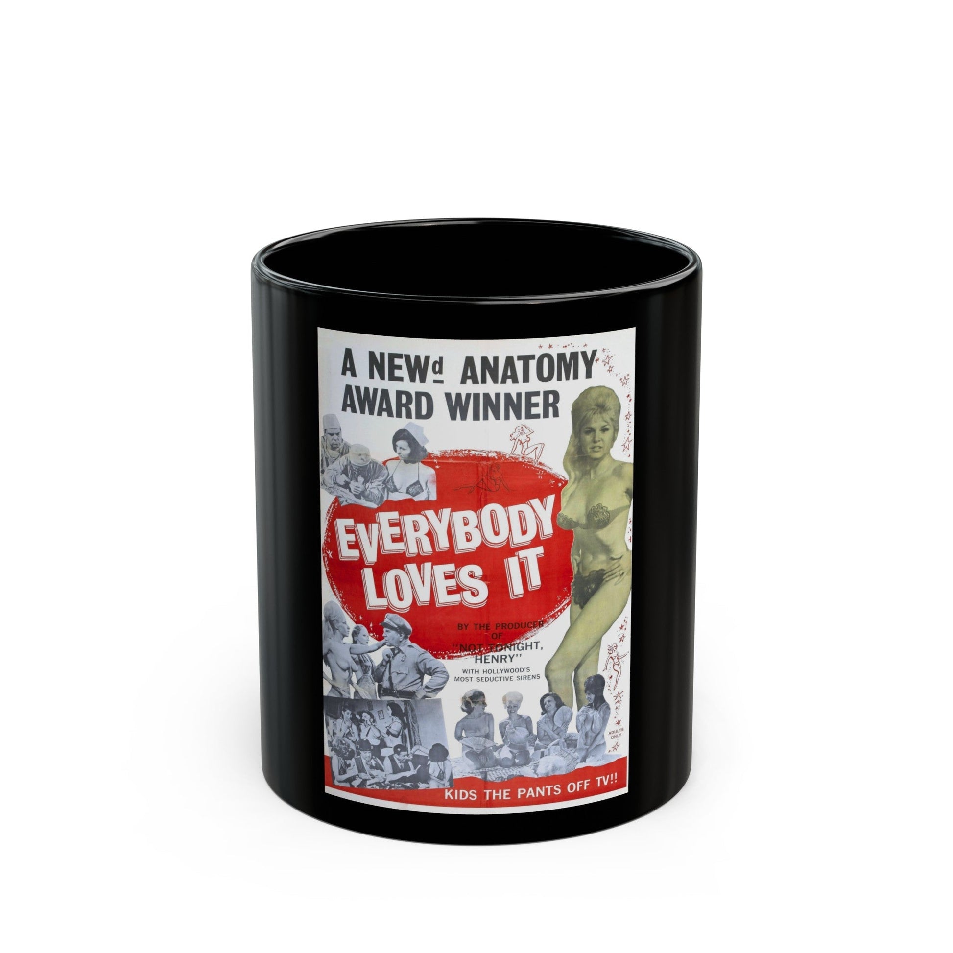 EVERYBODY LOVES IT 1964 Movie Poster - Black Coffee Mug-11oz-The Sticker Space