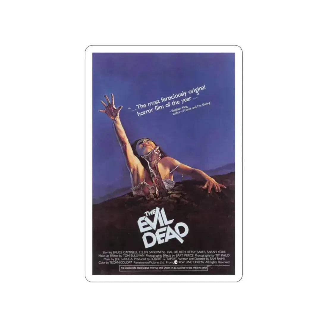 EVIL DEAD (2) 1981 Movie Poster STICKER Vinyl Die-Cut Decal 2 Inch - The Sticker Space
