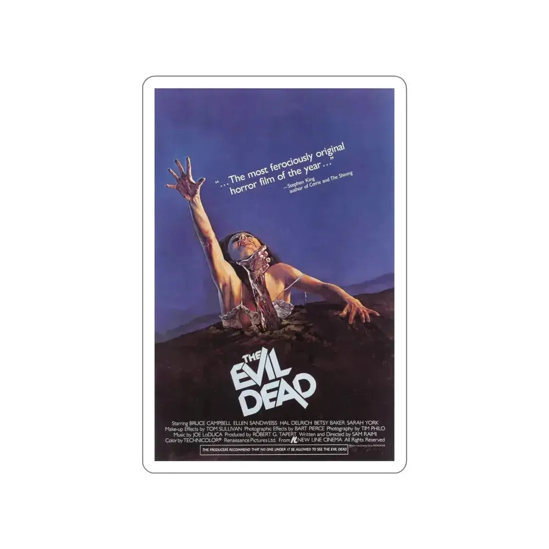 EVIL DEAD (2) 1981 Movie Poster STICKER Vinyl Die-Cut Decal - The Sticker Space