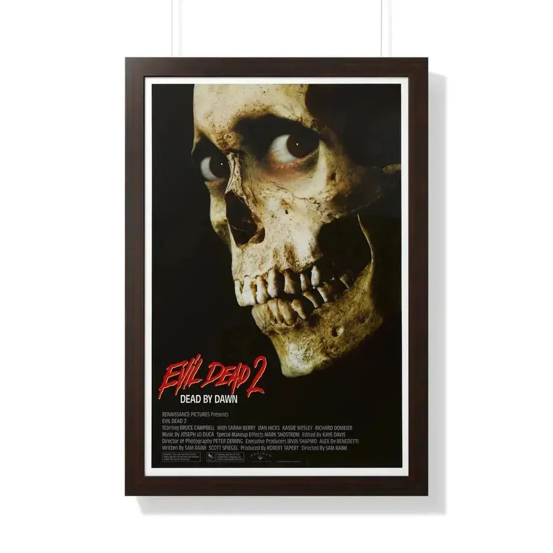 EVIL DEAD 2 1987 - Framed Movie Poster 20" x 30" Walnut - The Sticker Space