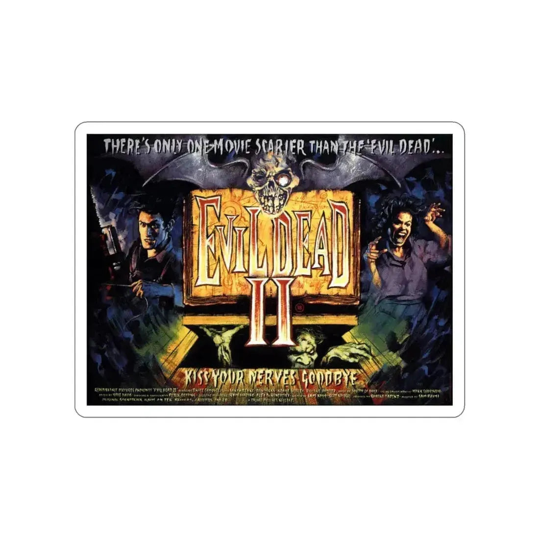 EVIL DEAD 2 (2) 1987 Movie Poster STICKER Vinyl Die-Cut Decal 3 Inch - The Sticker Space