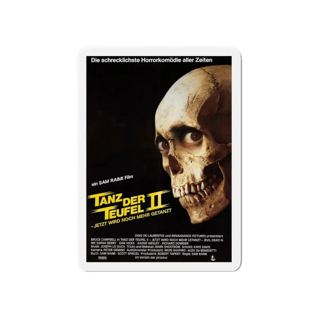 EVIL DEAD 2 (GERMAN) 1987 Movie Poster - Refrigerator Magnet 6 Inch - The Sticker Space