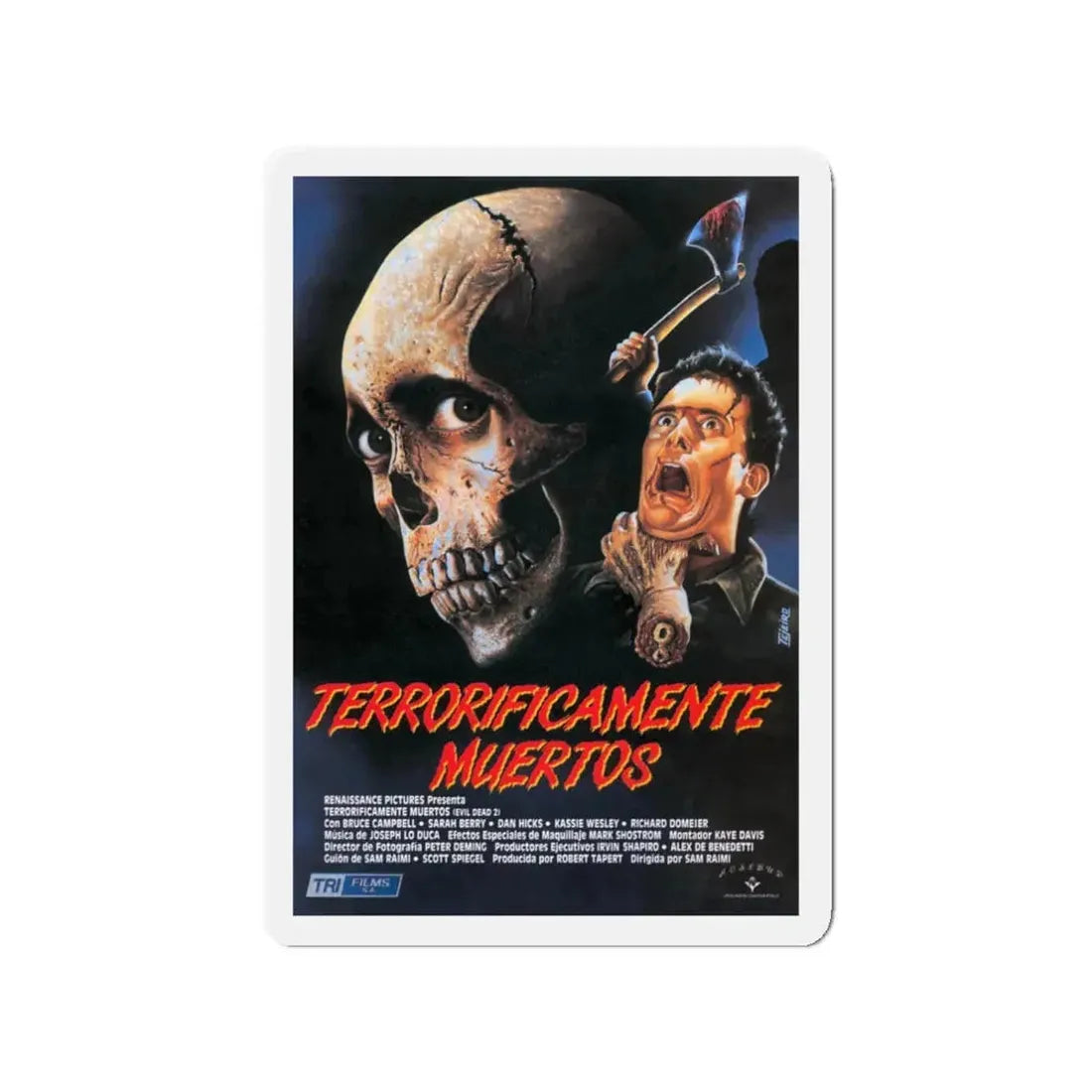 EVIL DEAD 2 (SPAIN) 1987 Movie Poster - Refrigerator Magnet 3 Inch - The Sticker Space