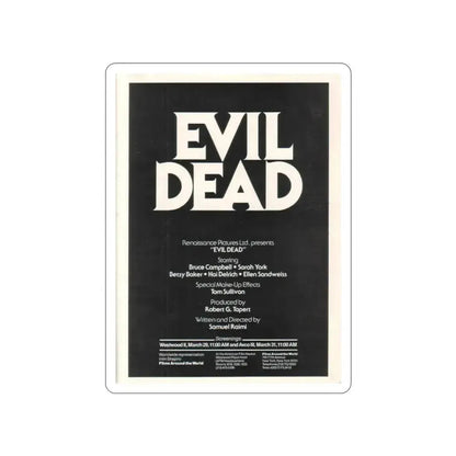 EVIL DEAD (3) 1981 Movie Poster STICKER Vinyl Die-Cut Decal 2 Inch - The Sticker Space