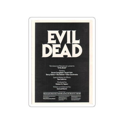 EVIL DEAD (3) 1981 Movie Poster STICKER Vinyl Die-Cut Decal-3 Inch-The Sticker Space