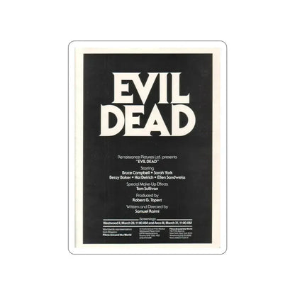 EVIL DEAD (3) 1981 Movie Poster STICKER Vinyl Die-Cut Decal 3 Inch - The Sticker Space