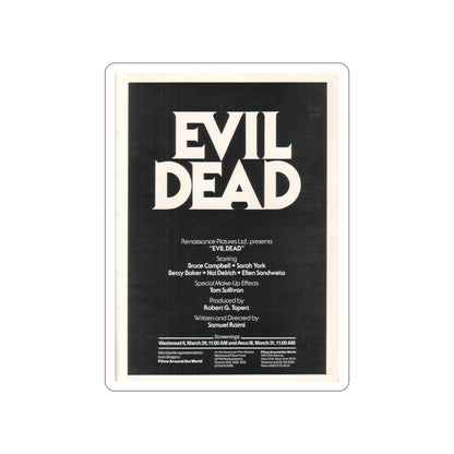 EVIL DEAD (3) 1981 Movie Poster STICKER Vinyl Die-Cut Decal-6 Inch-The Sticker Space