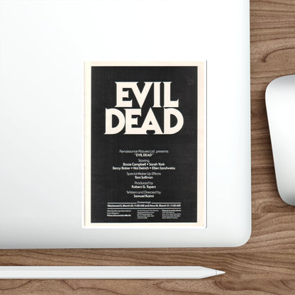 EVIL DEAD (3) 1981 Movie Poster STICKER Vinyl Die-Cut Decal-The Sticker Space