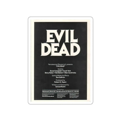 EVIL DEAD (3) 1981 Movie Poster STICKER Vinyl Die-Cut Decal - The Sticker Space