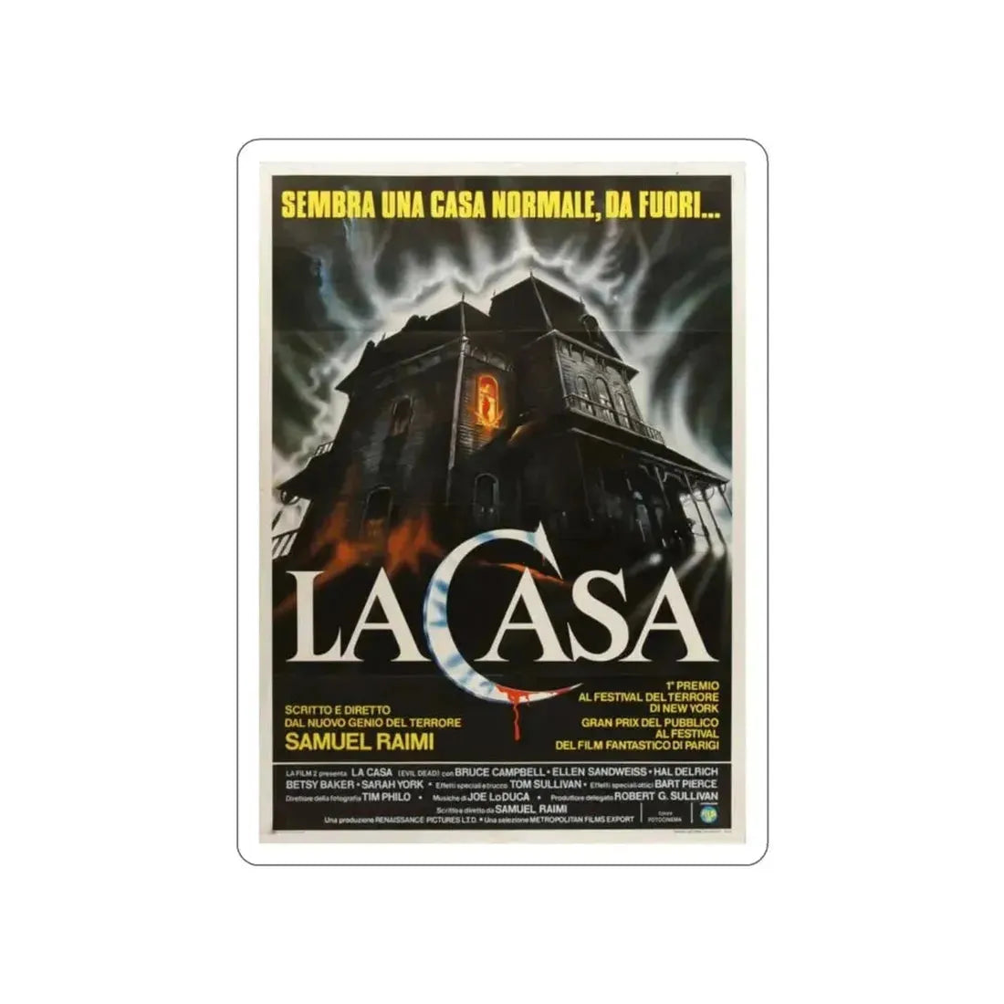 EVIL DEAD (ITALIAN) 2 1981 Movie Poster STICKER Vinyl Die-Cut Decal 3 Inch - The Sticker Space